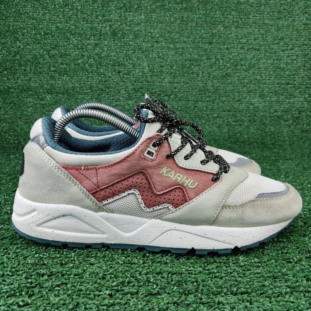 Karhu Sneakers Mens 7.5 Grey Pink Aria 95 Suede Mesh Fulcrum Running Shoes